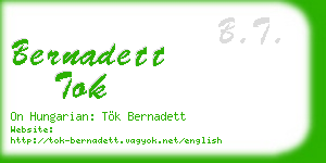 bernadett tok business card